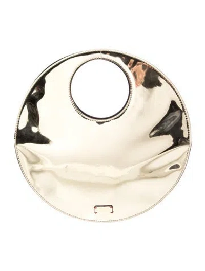Pre-owned Frances Valentine Patent Leather Top Handle Bag In Gold/neutrals