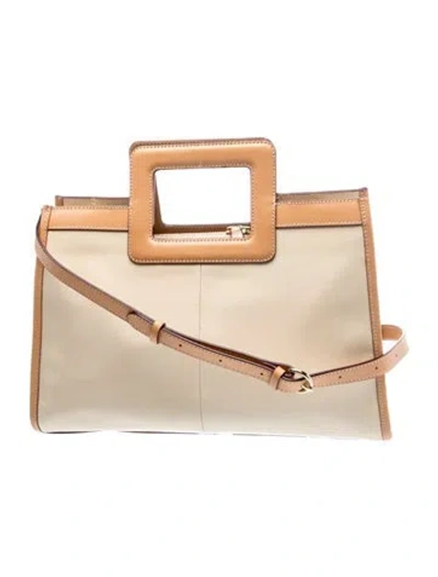 Pre-owned Frances Valentine Patent Leather Top Handle Bag In Neutrals