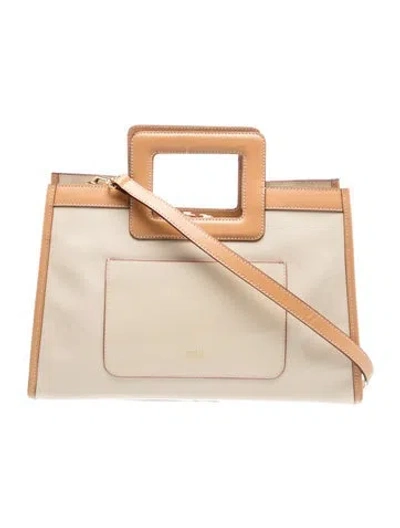 Pre-owned Frances Valentine Patent Leather Top Handle Bag In Neutrals