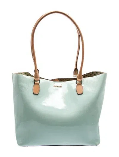 Pre-owned Frances Valentine Patent Leather Tote In Blue