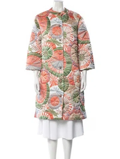 Pre-owned Frances Valentine Patterned Coat In Orange