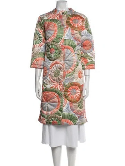 Pre-owned Frances Valentine Patterned Coat In Orange