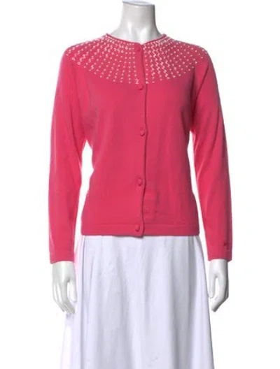 Pre-owned Frances Valentine Patterned Crew Neck Sweater In Pink