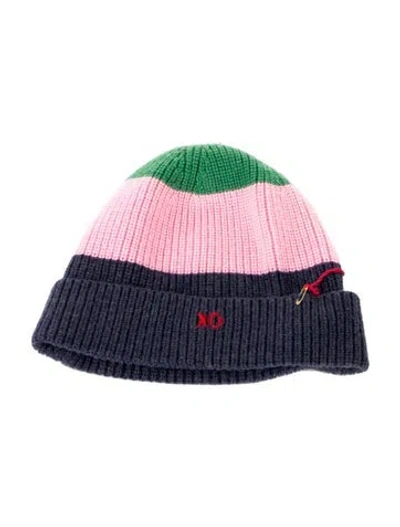 Pre-owned Frances Valentine Patterned Knit Beanie W/tags In Blue