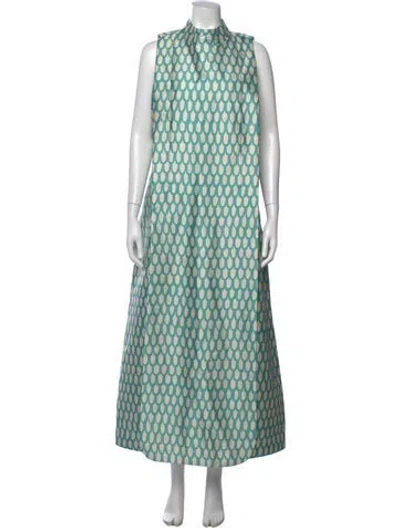 Pre-owned Frances Valentine Patterned Long Dress In Blue