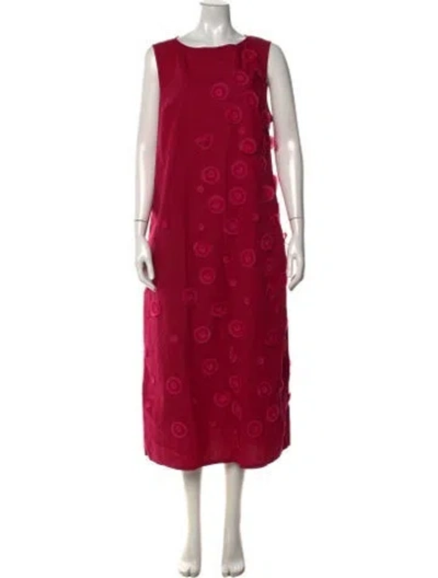 Pre-owned Frances Valentine Patterned Long Dress In Pink