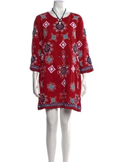 Pre-owned Frances Valentine Patterned Mini Dress In Orange