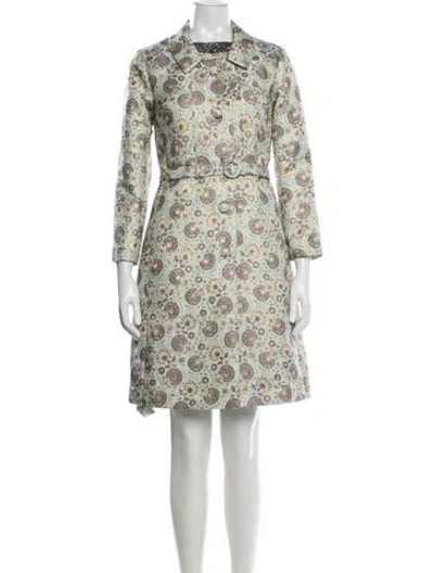 Pre-owned Frances Valentine Patterned Sequin Embellishments Dress Set In Blue