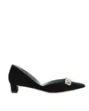 Frances Valentine Paula Velvet Ornament Heels In Black In Black