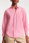 Frances Valentine Perfect Button Down Solid Shirt In Pink