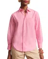 Frances Valentine Perfect Button Down Solid Shirt In Pink
