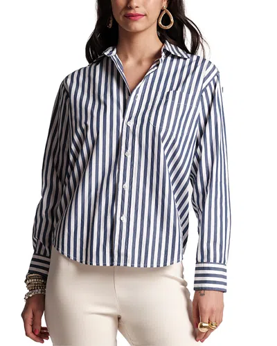FRANCES VALENTINE PERFECT BUTTON DOWN STRIPE TOP