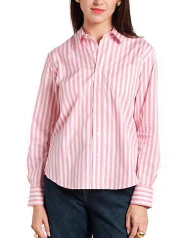 FRANCES VALENTINE PERFECT BUTTON DOWN STRIPE TOP