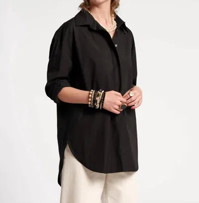 Frances Valentine Perfect Oversized Button Down Shirt In Black