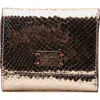 Frances Valentine Perfect Snakeskin Embossed Metallic Leather Trifold Wallet In Gold