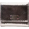 Frances Valentine Perfect Snakeskin Embossed Metallic Leather Trifold Wallet In Gold