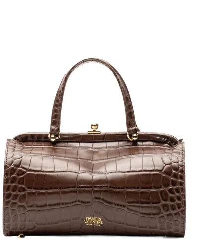 Frances Valentine Petit Michelle Croc-embossed Leather Tote In Brown