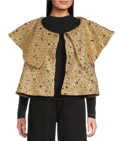 Frances Valentine Peyton Swing Jacket In Gold In Brown