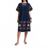 Frances Valentine Picnic Crab Embroidery Dress In Multi