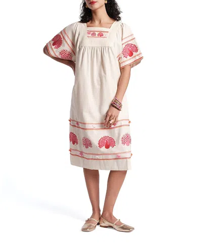 Frances Valentine Picnic Peacock Dress In White