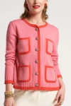 Frances Valentine Pierre Regular And Plus Size Cardigan In Pink/orange