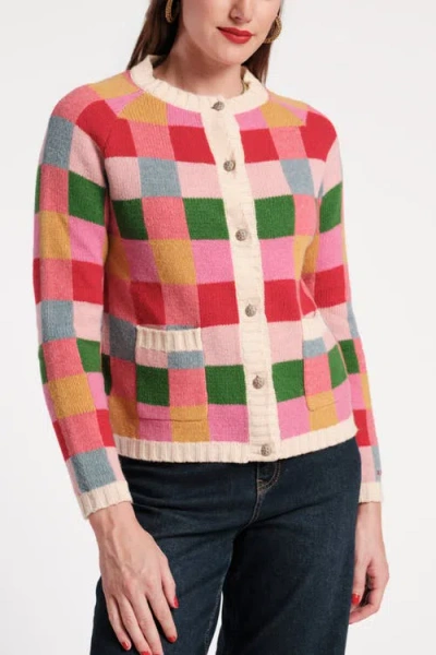 Frances Valentine Pixel Cardigan Wool In Multi