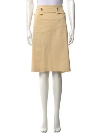 Pre-owned Frances Valentine Pleated Accents Knee-length Skirt In Neutral