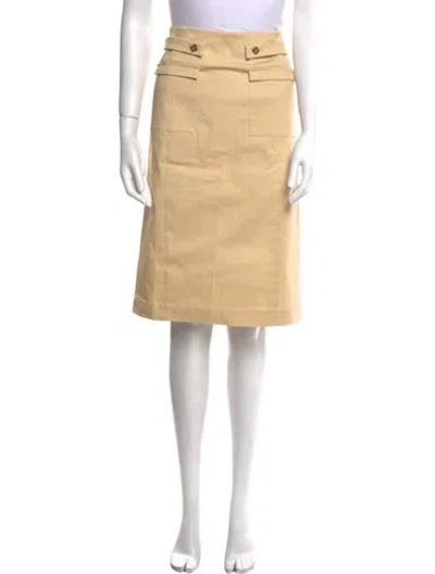 Pre-owned Frances Valentine Pleated Accents Knee-length Skirt In Neutral