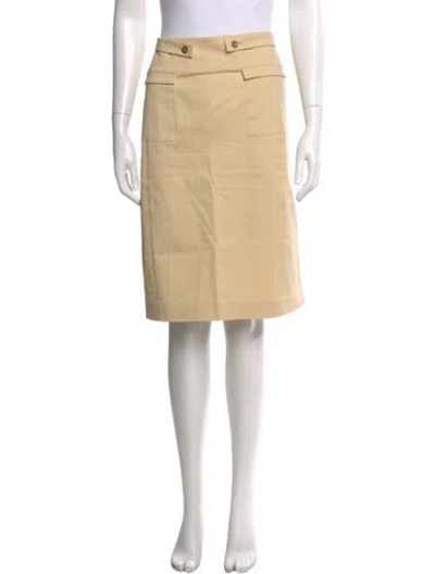 Pre-owned Frances Valentine Pleated Accents Knee-length Skirt In Neutral