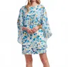 Frances Valentine Mini Cape Mini Dress In Pocket Full Of Posies Oyster Blue In Blue