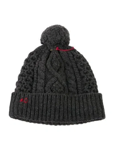 Pre-owned Frances Valentine Pom Pom Beanie In Gray