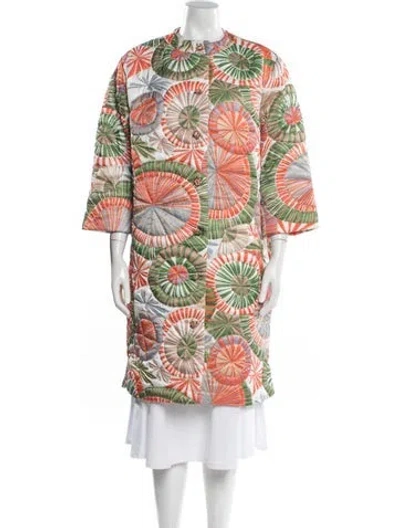 Pre-owned Frances Valentine Printed Coat W/ Tags In Orange