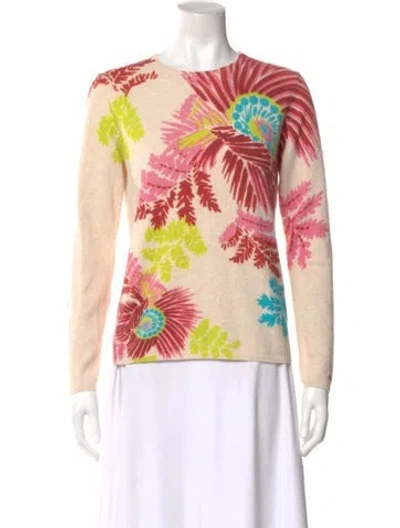 Pre-owned Frances Valentine Printed Crew Neck Sweater In Multi