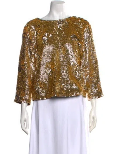 Pre-owned Frances Valentine Printed Crew Neck Top W/ Tags In Multi