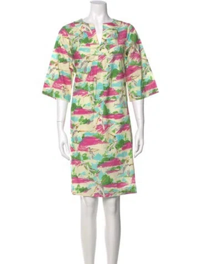 Pre-owned Frances Valentine Printed Knee-length Dress In Pink