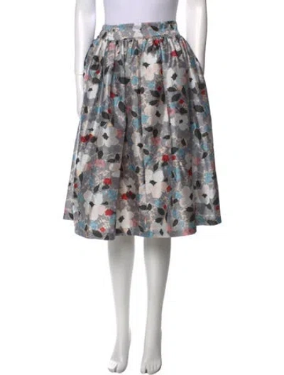 Pre-owned Frances Valentine Printed Knee-length Skirt In Gray