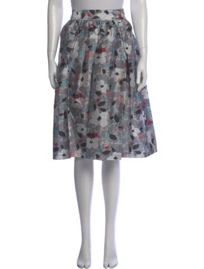 Pre-owned Frances Valentine Printed Knee-length Skirt In Gray