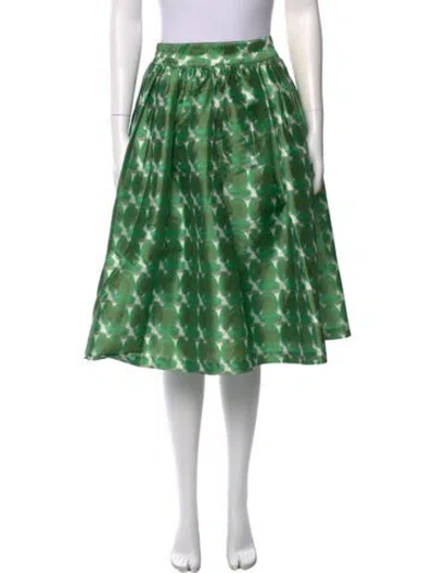 Pre-owned Frances Valentine Printed Knee-length Skirt In Green