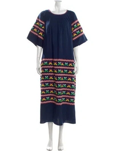 Pre-owned Frances Valentine Printed Long Dress In Multi