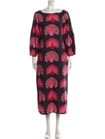 Pre-owned Frances Valentine Printed Long Dress In Multi