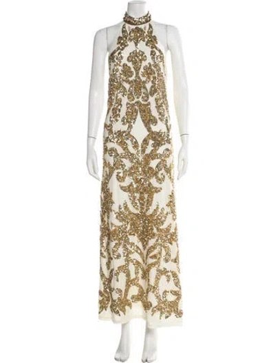 Pre-owned Frances Valentine Printed Long Dress In Multi