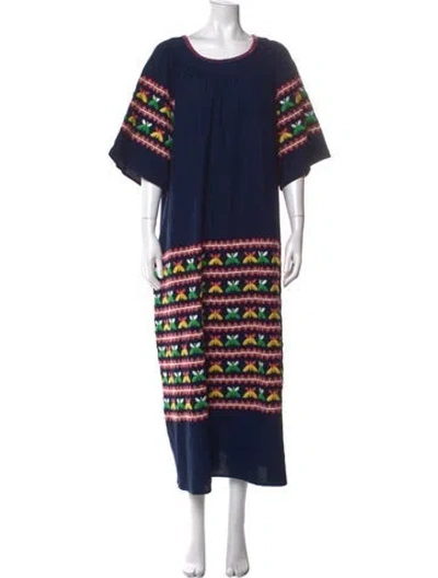 Pre-owned Frances Valentine Printed Long Dress W/ Tags In Multi
