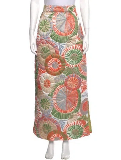 Pre-owned Frances Valentine Printed Long Skirt W/ Tags In Multi