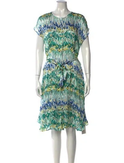 Pre-owned Frances Valentine Printed Midi Length Dress In White