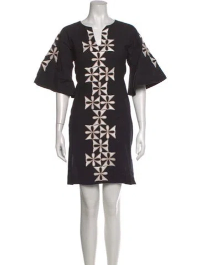 Pre-owned Frances Valentine Printed Mini Dress In Black