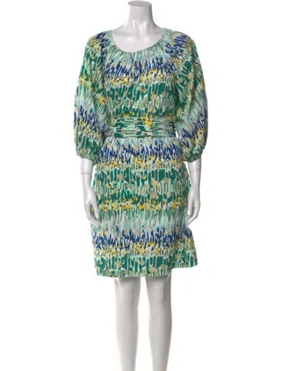 Pre-owned Frances Valentine Printed Mini Dress In Green