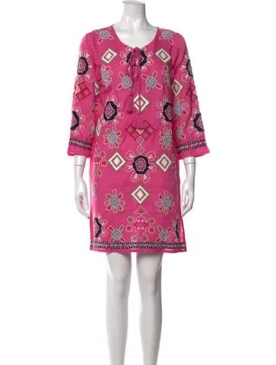 Pre-owned Frances Valentine Printed Mini Dress In Pink