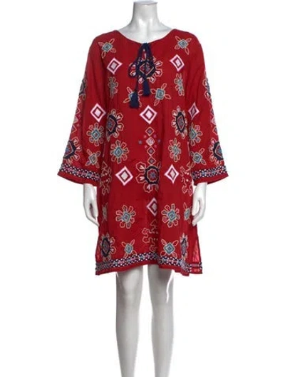Pre-owned Frances Valentine Printed Mini Dress In Red
