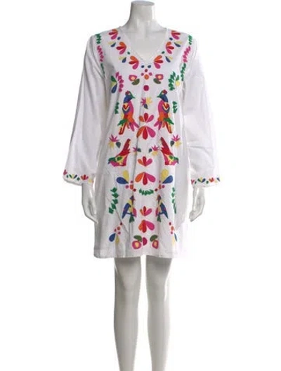 Pre-owned Frances Valentine Printed Mini Dress W/ Tags In White