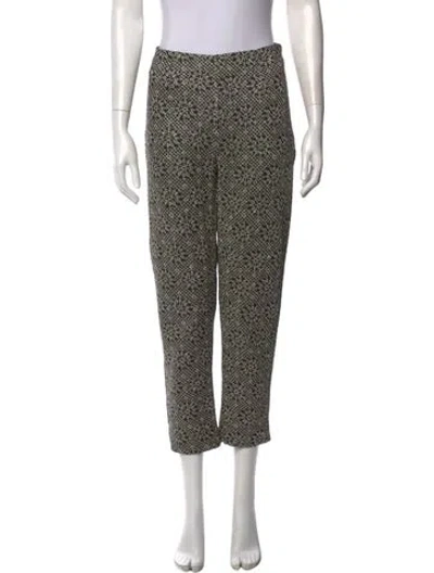 Pre-owned Frances Valentine Printed Straight Leg Pants In Gold